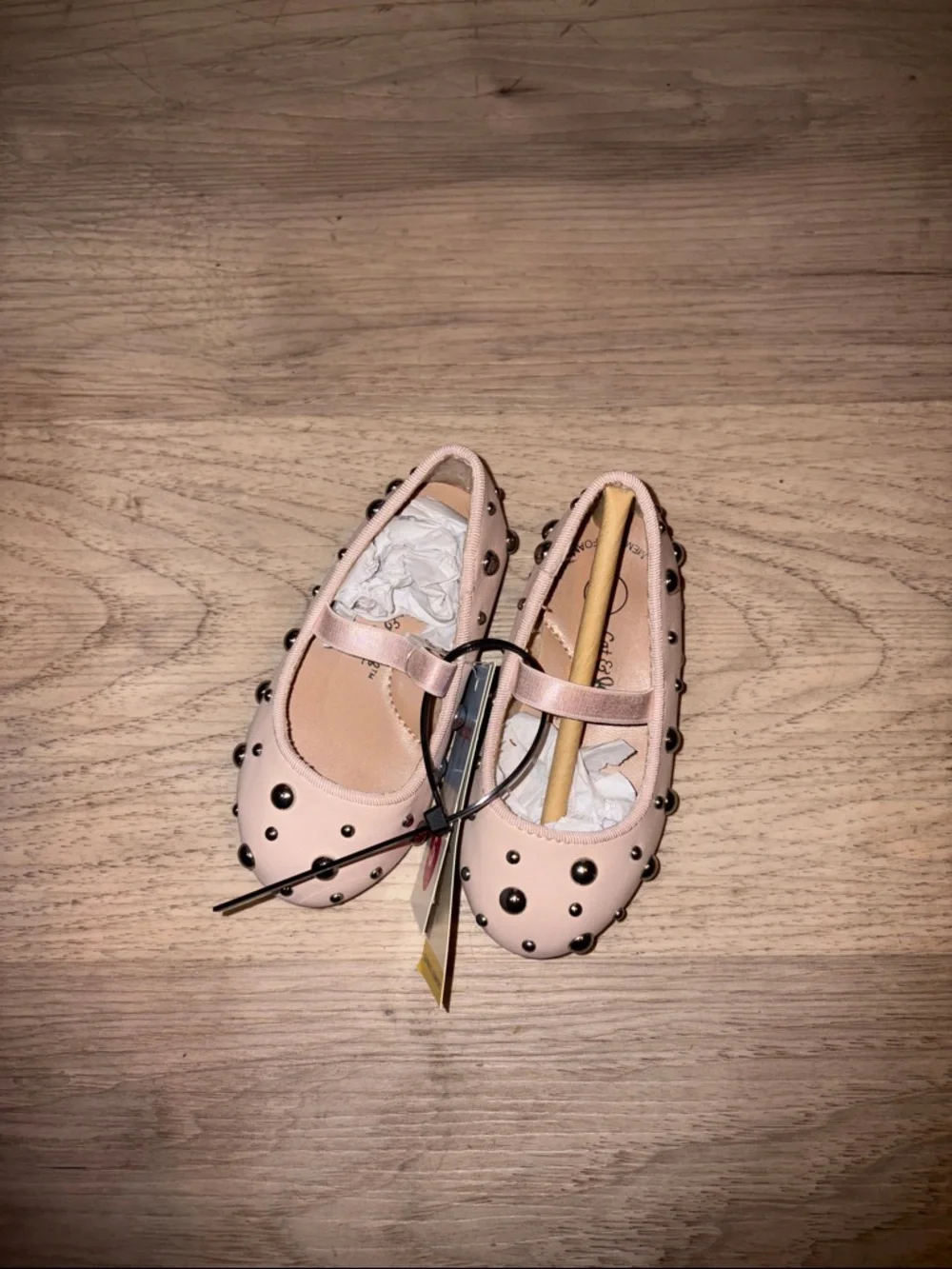 Cat & Jack Pink Studded Mary Jane Flats for Kids size 5 new